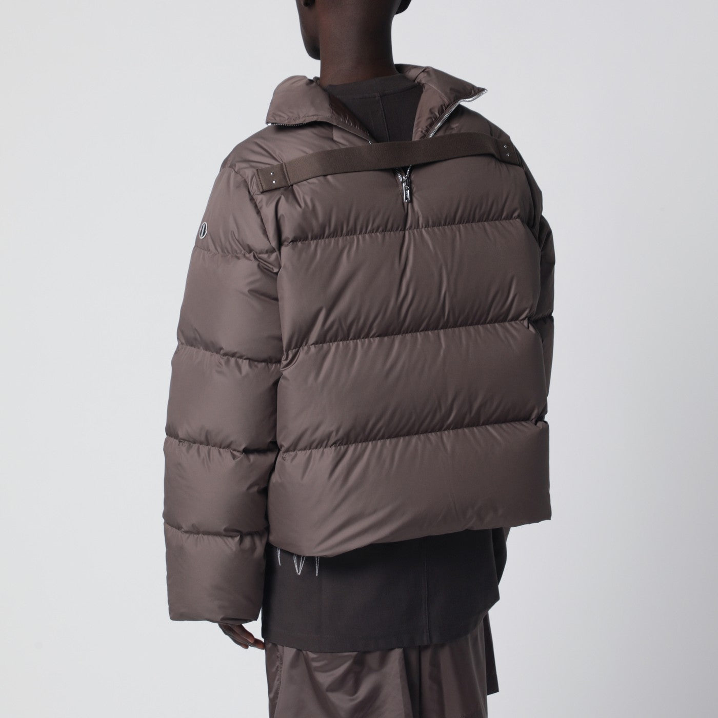 Moncler + Rick Owens Mud-colored zip-up down jacket | TheDoubleF
