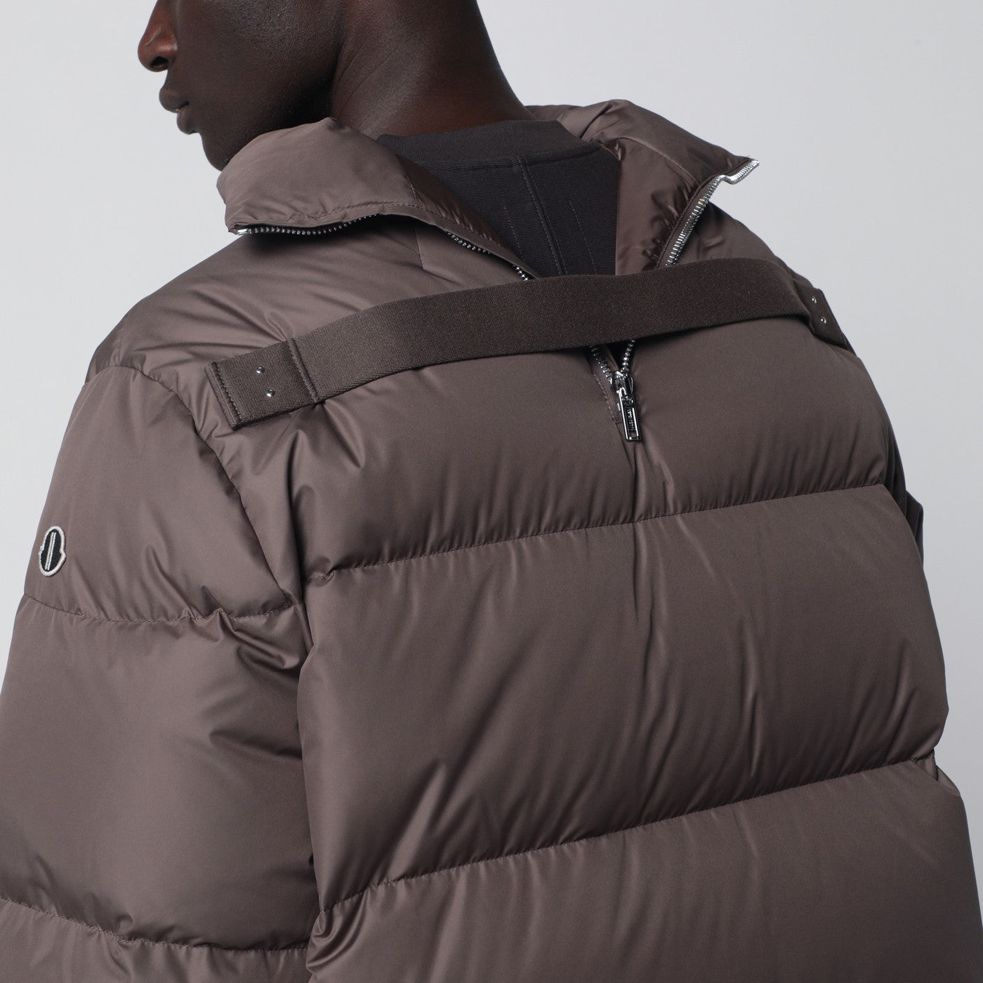 Moncler + Rick Owens Mud-colored zip-up down jacket | TheDoubleF
