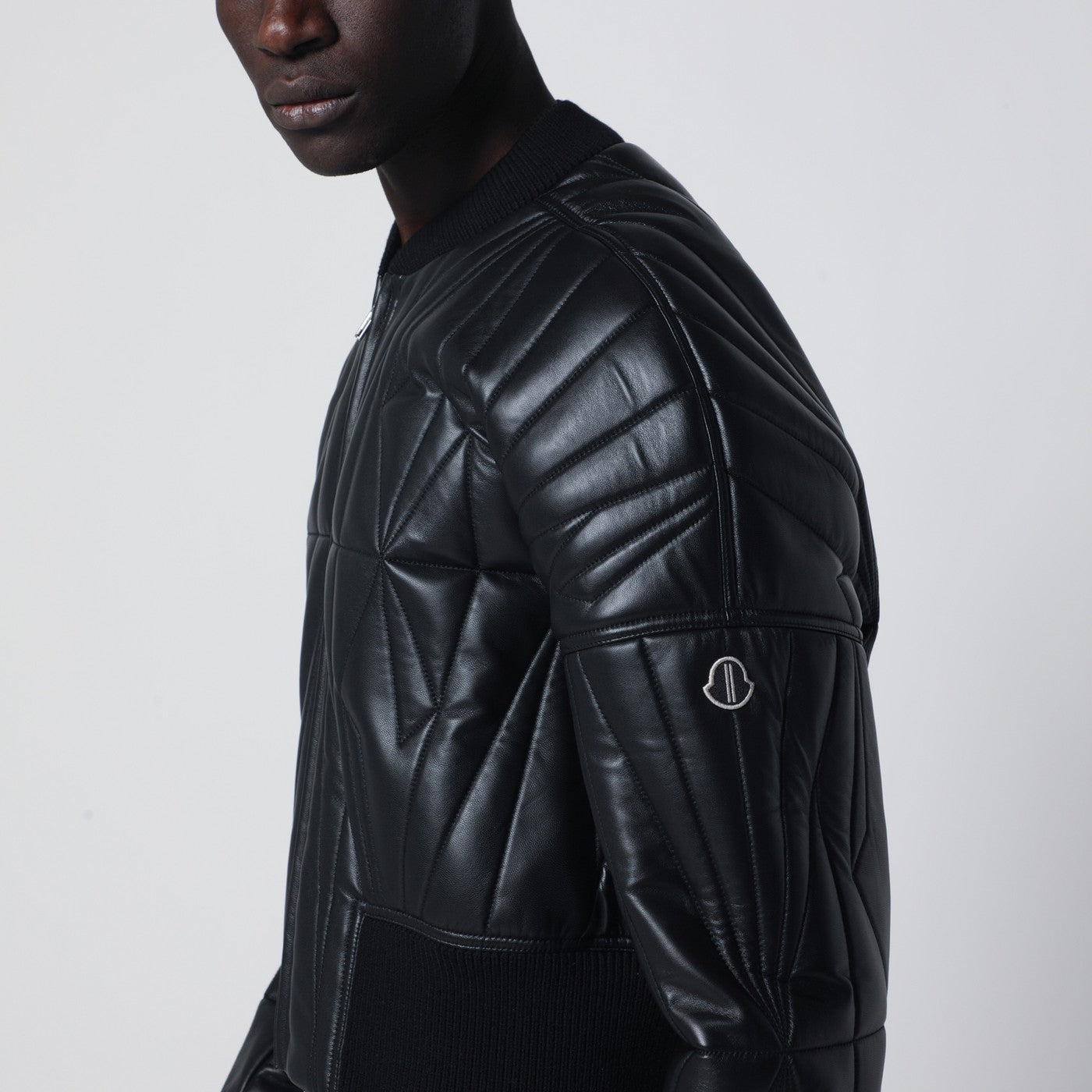 Bomber avec fermeture éclair noir en cuir