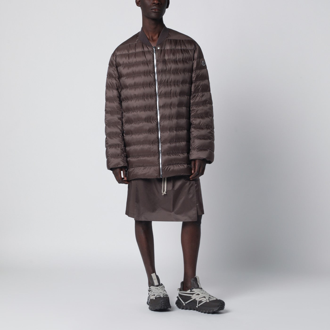 Shorts kilt avec cordon de serrage couleur boue