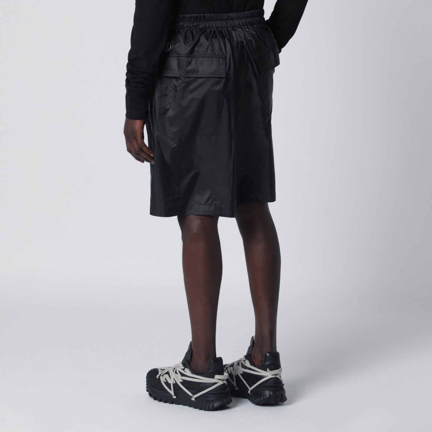 Black drawstring kilt Shorts