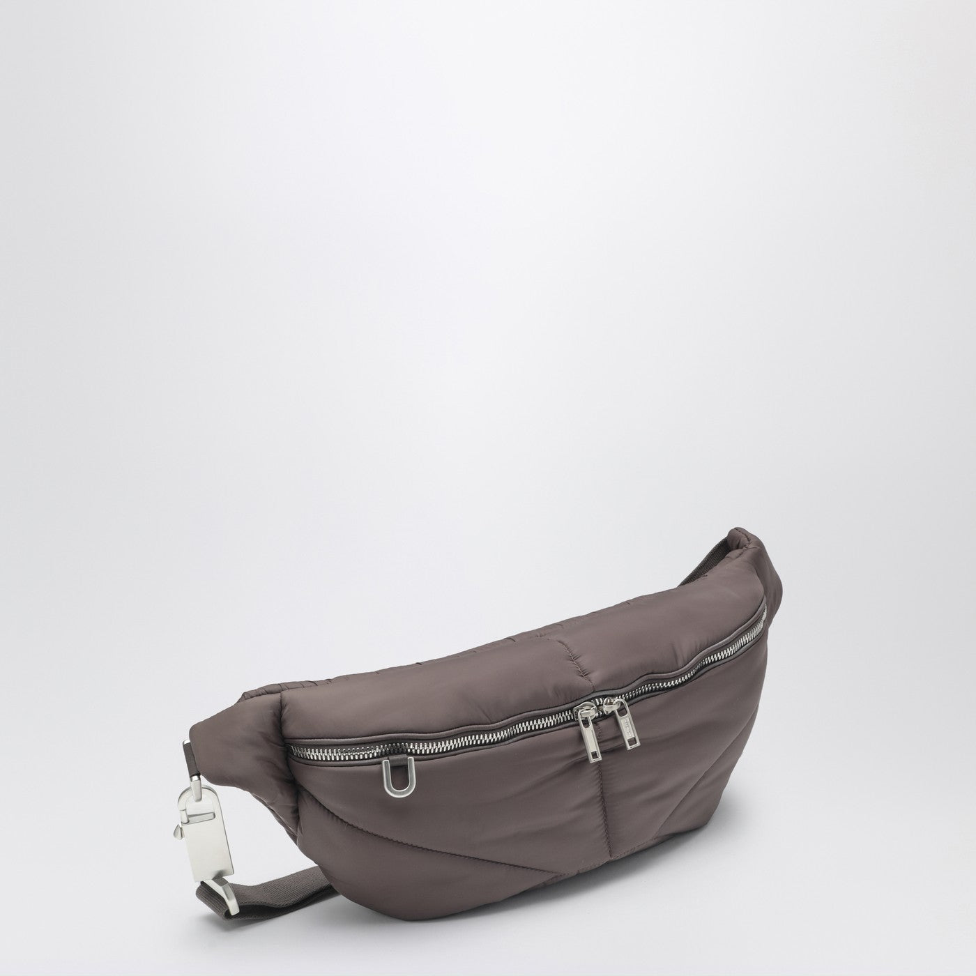 Quilted belt bag in mud color