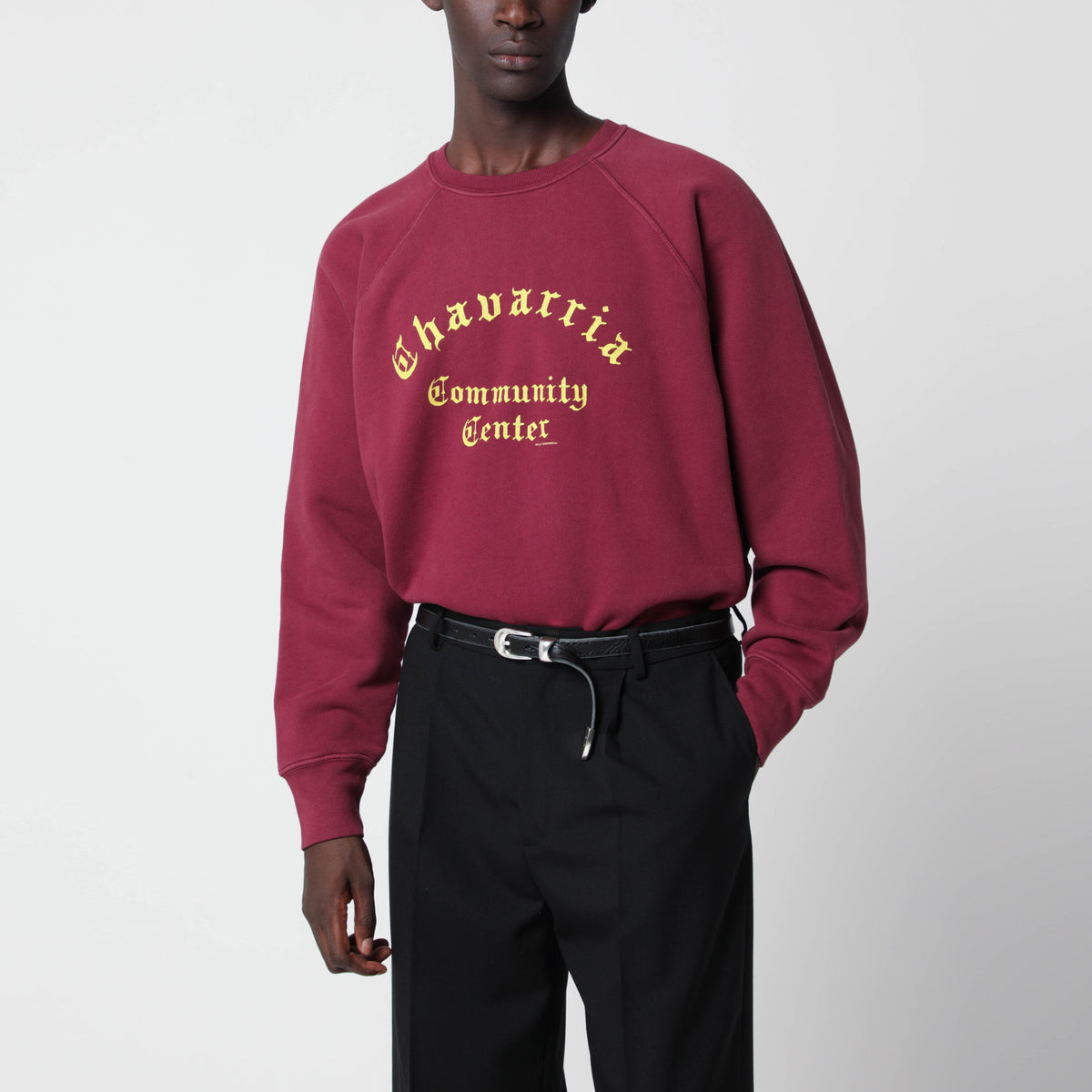 Chavarria Community Raglan-Sweatshirt in Burgunderrot aus Baumwolle