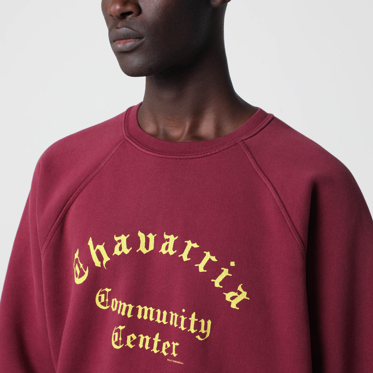 Chavarria Community Raglan-Sweatshirt in Burgunderrot aus Baumwolle