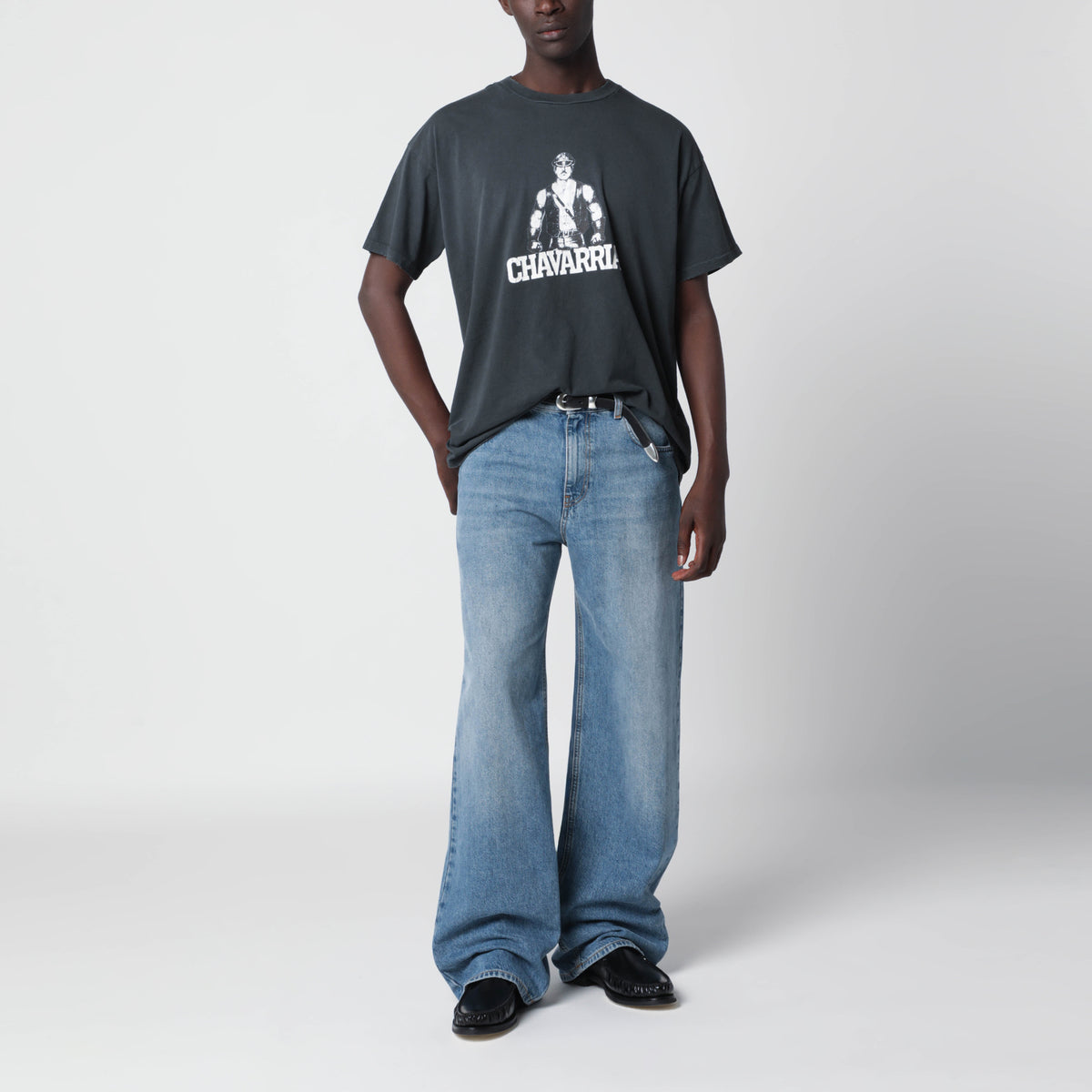 T-shirt Leather Daddy Easy nera in cotone