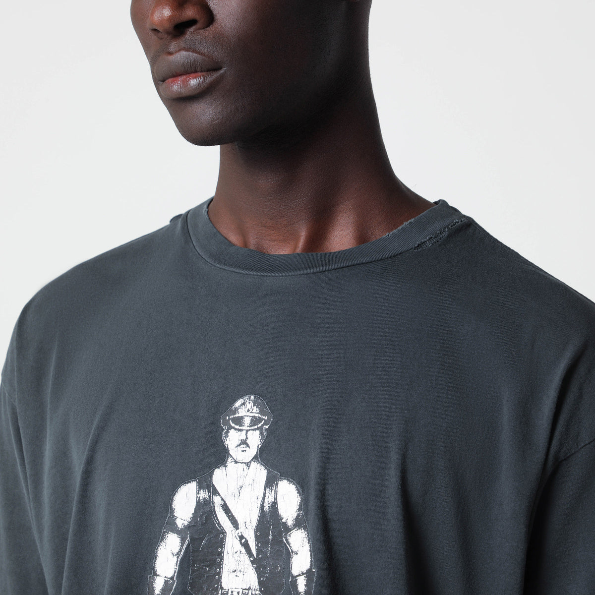 T-shirt Leather Daddy Easy nera in cotone