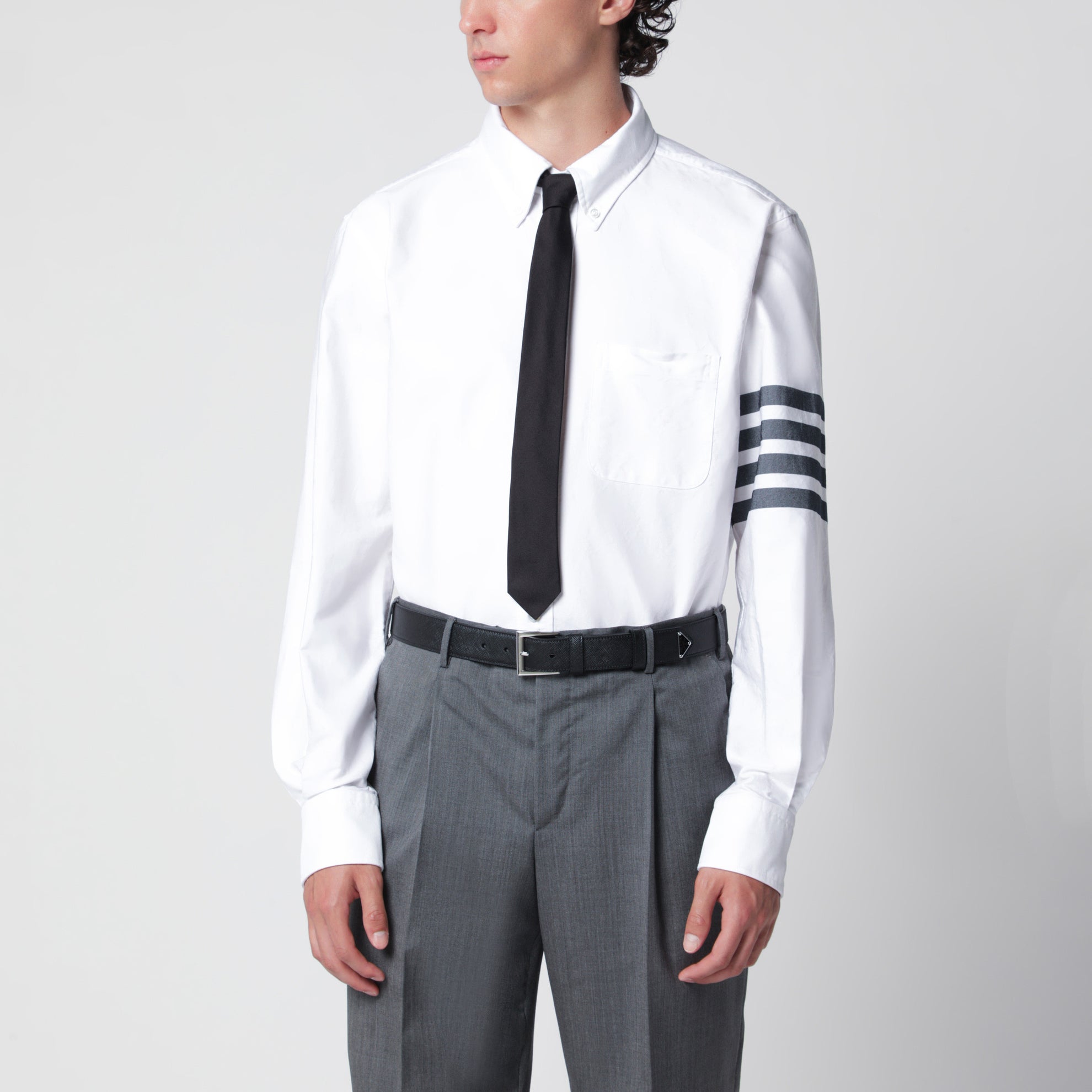 Chemise boutonnée blanche en coton
