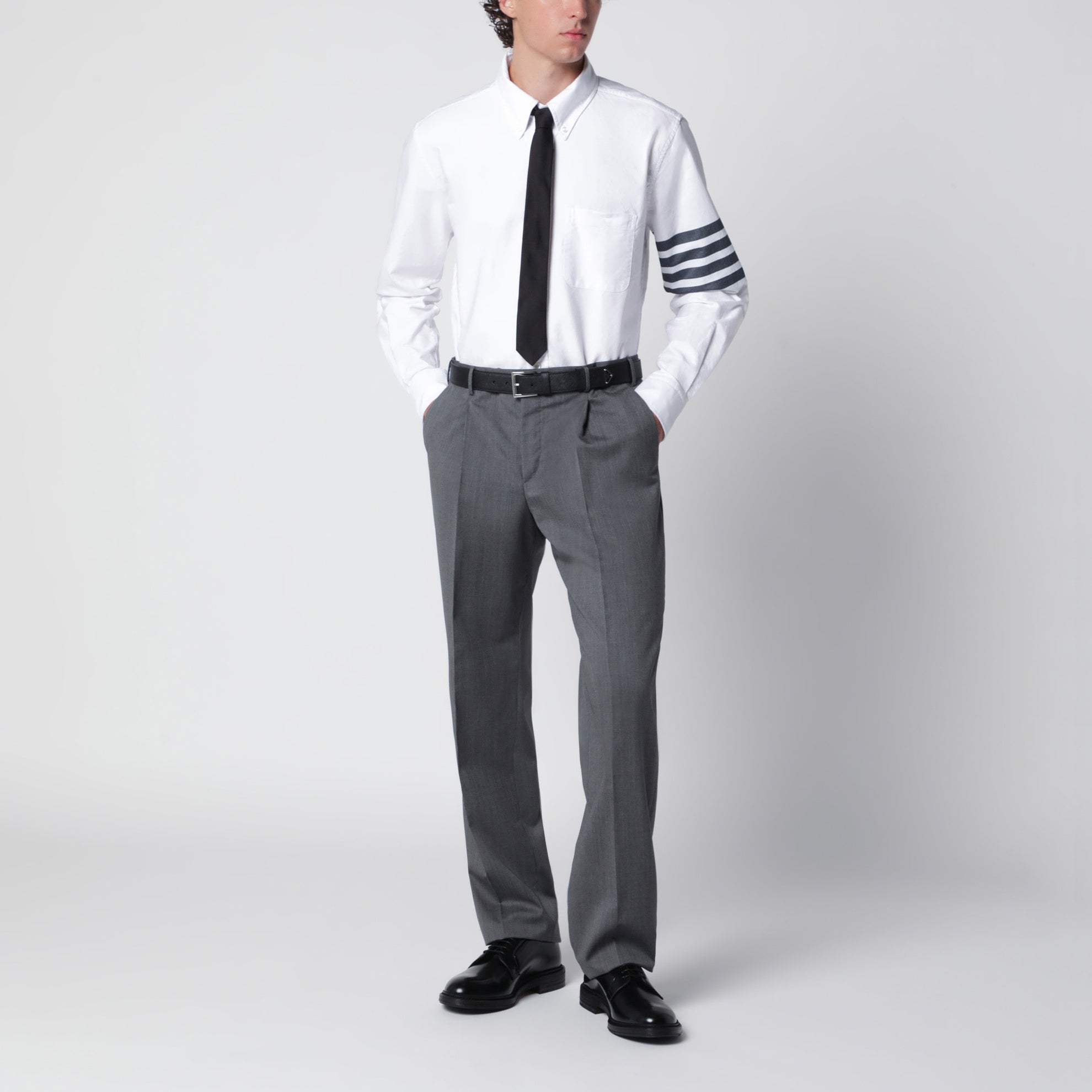 Chemise boutonnée blanche en coton
