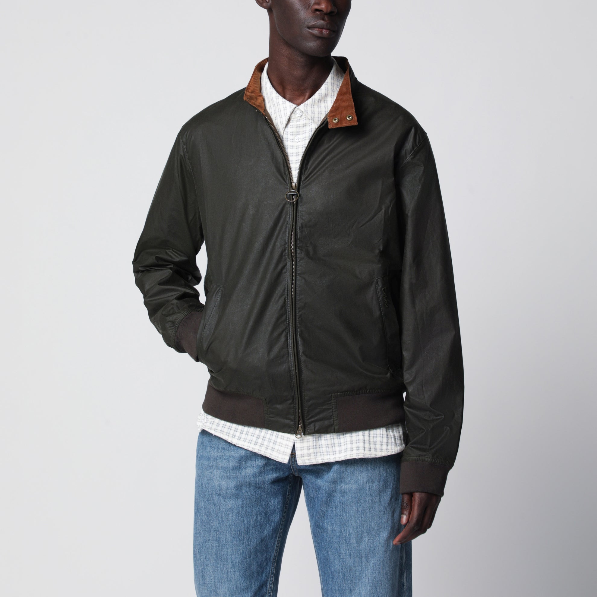 Olive green lightweight waxed Royston jacket