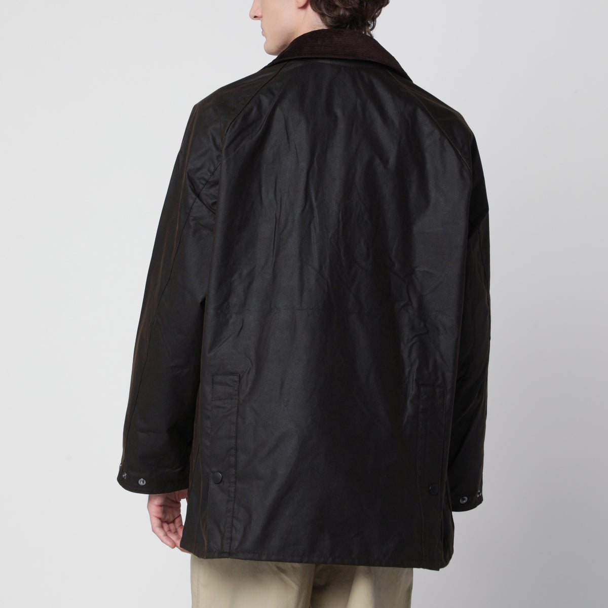 Giacca OS Bedale in cotone cerato marrone scuro