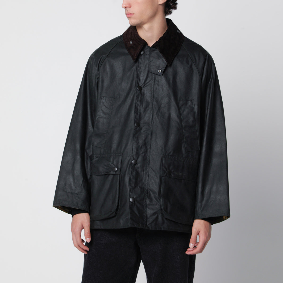 Veste OS Bedale vert sauge en coton ciré