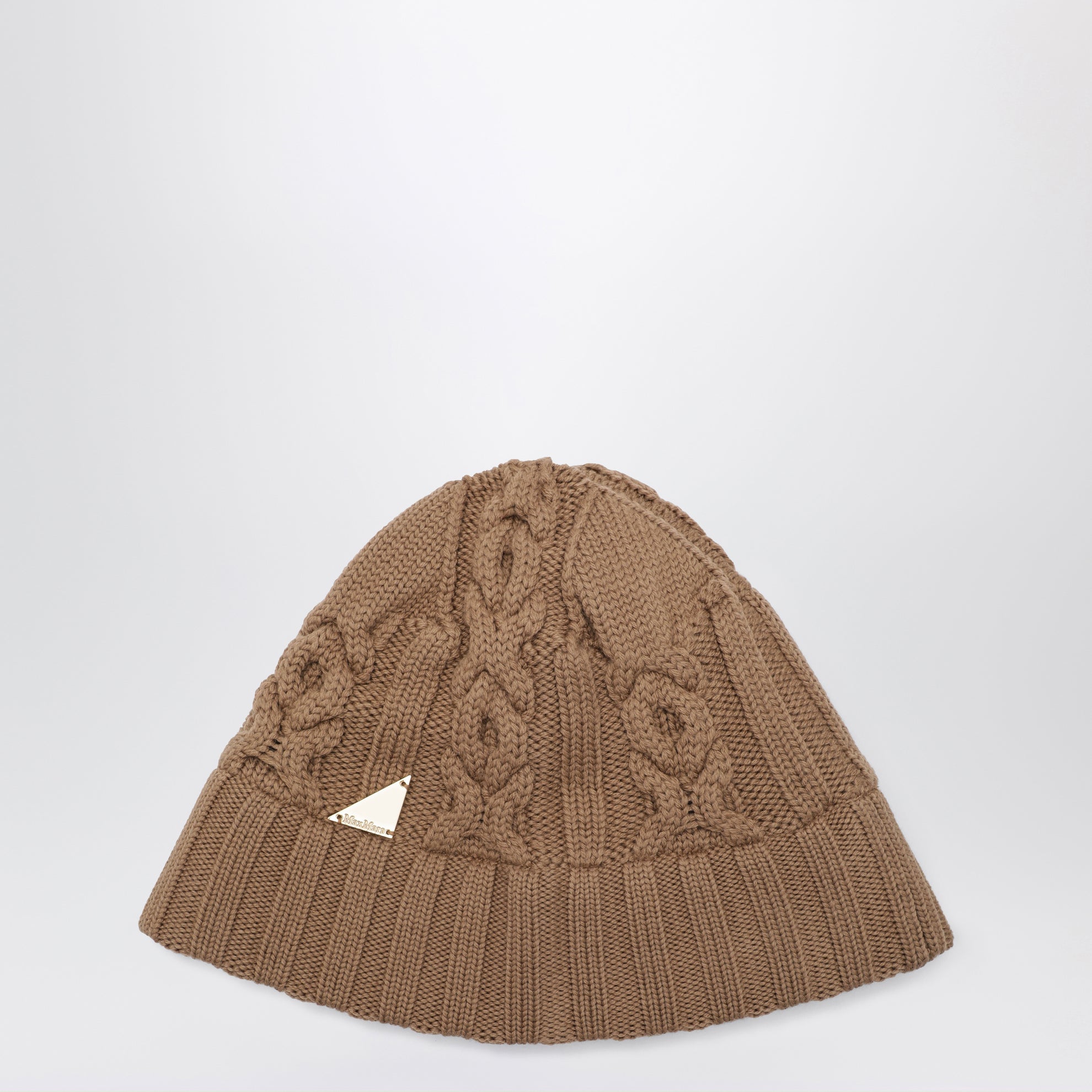 Cappello bucket cammello in lana vergine