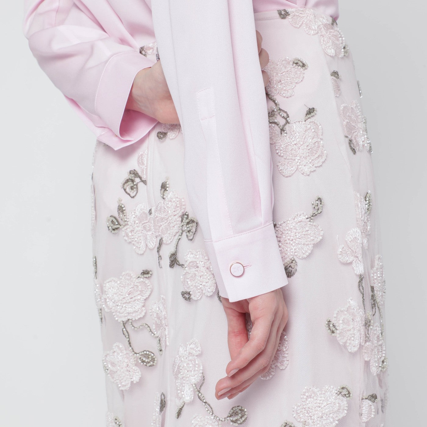 Blusa rosa in charmeuse di seta