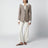 Single-Breasted Jacket in Dark Khaki Cashmere Foulé
