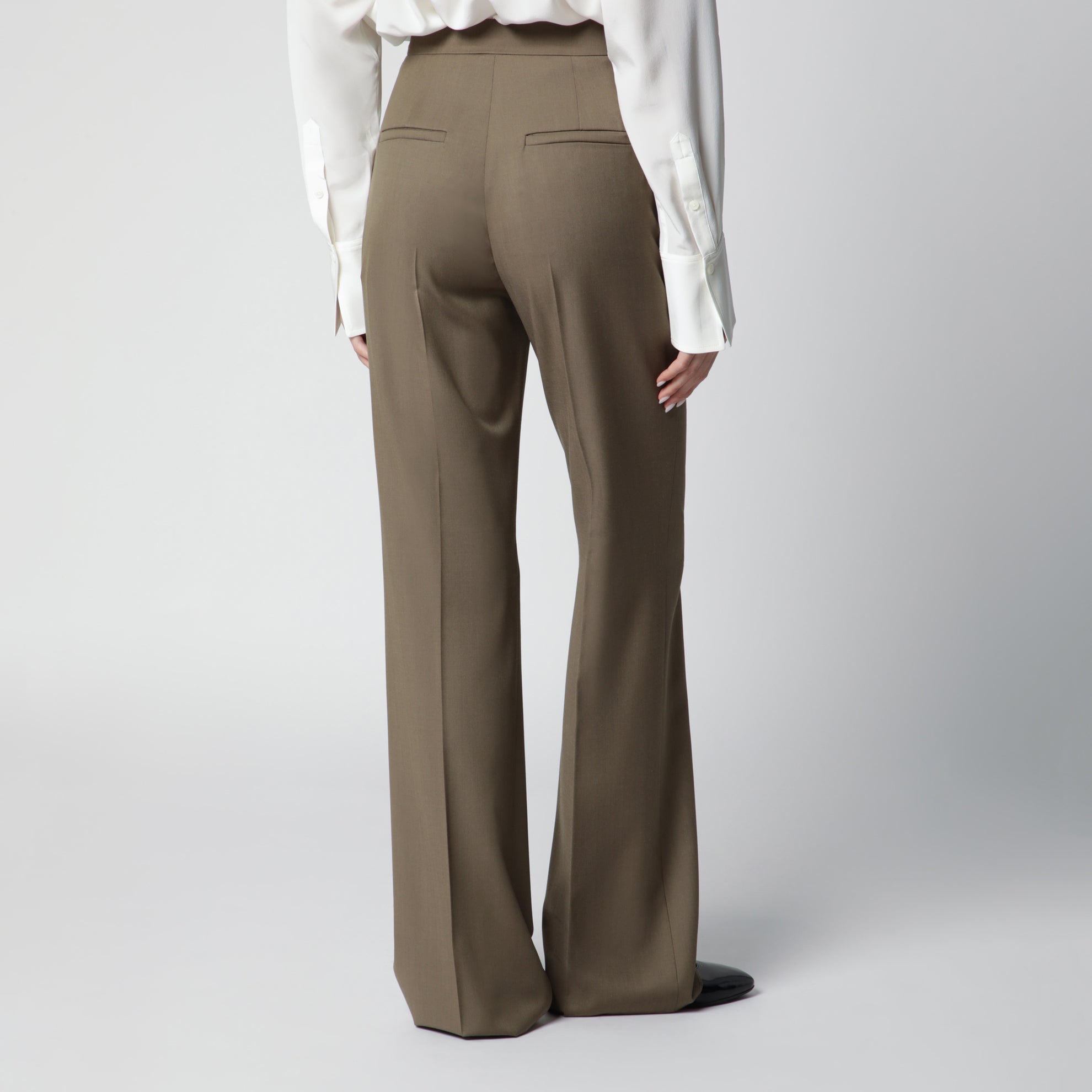 Camel Wool Gabardine Trousers