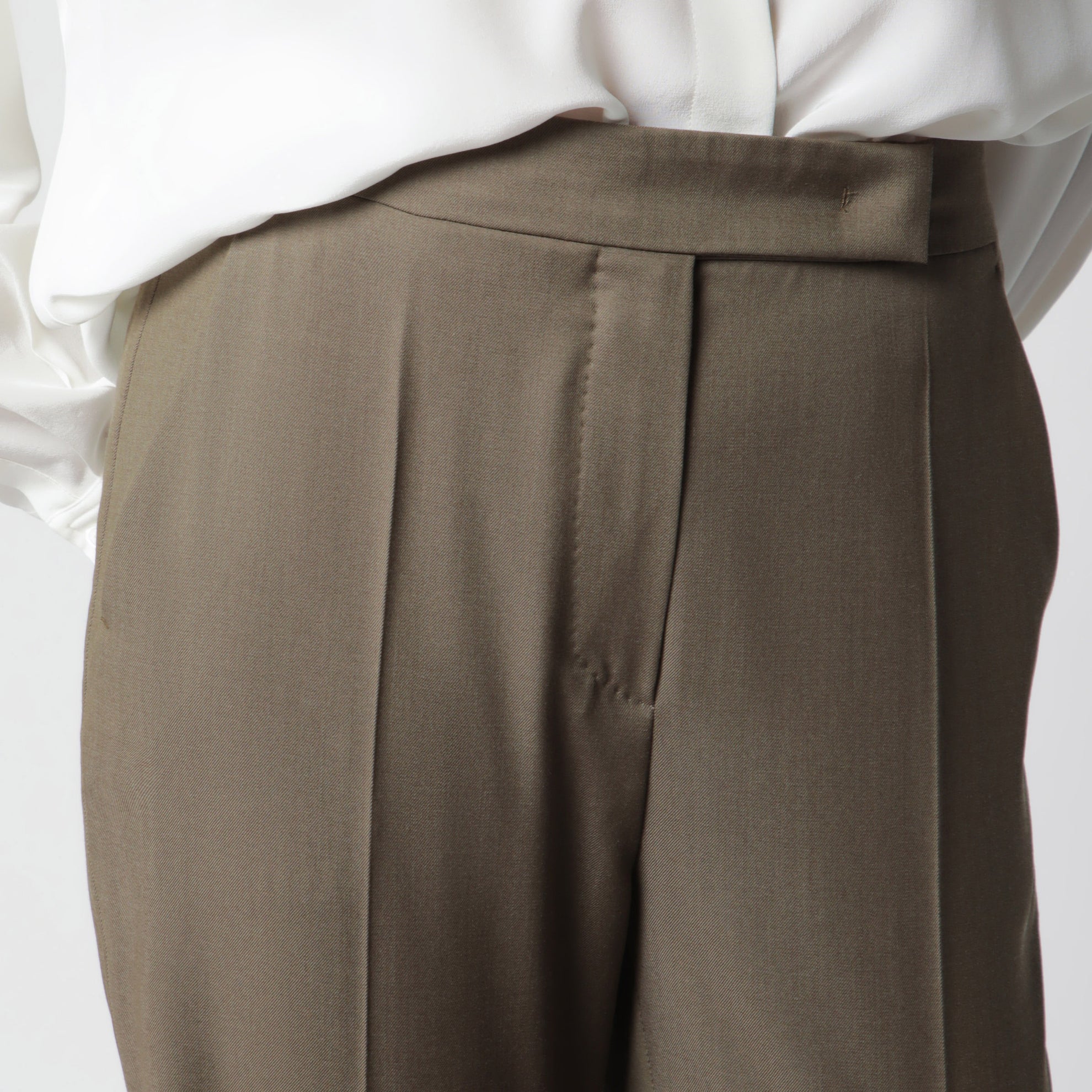 Camel Wool Gabardine Trousers