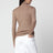 Camel melierter Rollkragenpullover aus Schurwolle