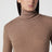 Camel melierter Rollkragenpullover aus Schurwolle