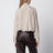 Camicia in seta con foulard beige roccia