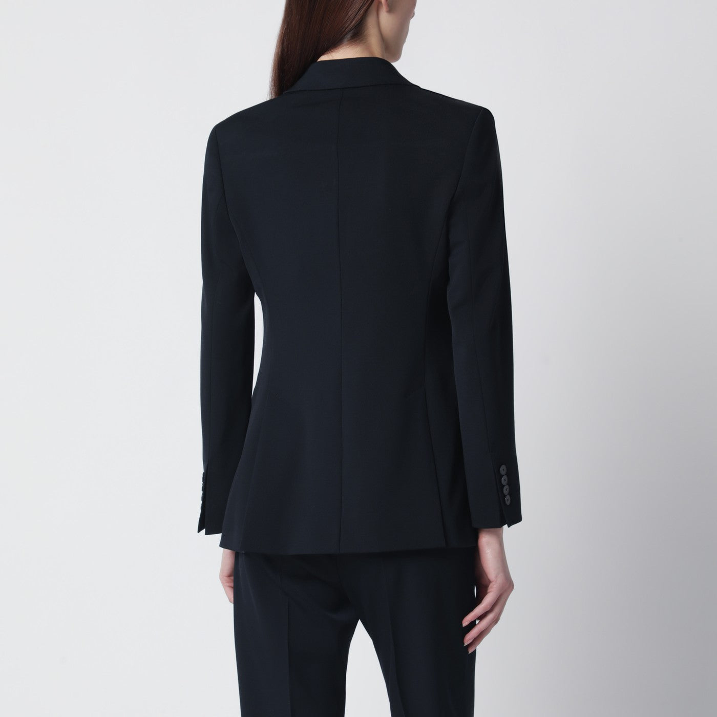Blauer doppelreihiger Wollblazer