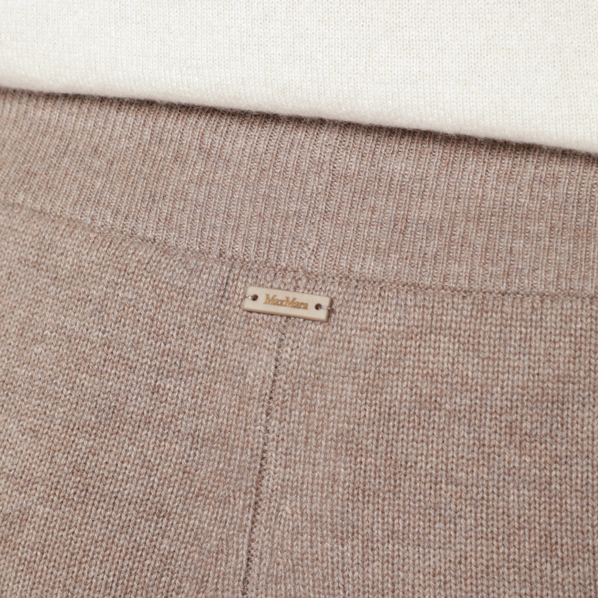 Beige mélange jogging trousers in cashmere