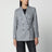 Blazer doppiopetto in seta e cashmere grigio