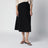 Flared midi skirt in viscose crêpe yarn, black