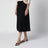 Flared midi skirt in viscose crêpe yarn, black
