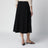 Flared midi skirt in viscose crêpe yarn, black