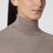 Dunkelbrauner melierter Kaschmir-Rollkragenpullover