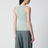 Sleeveless ribbed top in sage green technical yarn
