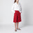 Red linen bermuda shorts