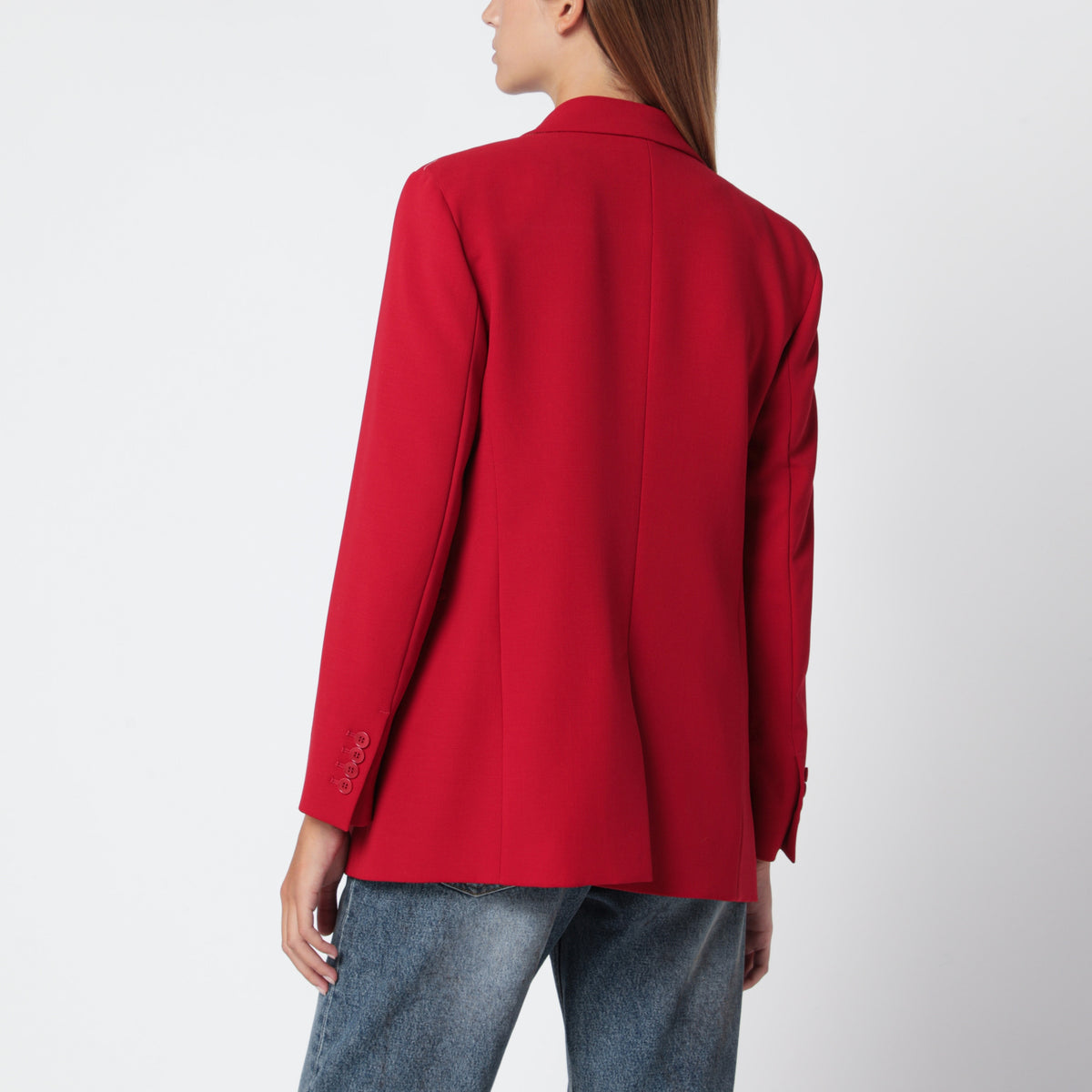Blazer rosso in cady di lana
