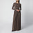 Long Pleated Skirt in Dark Khaki Lightweight Jersey