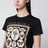 T-shirt basic in jersey di cotone con stampa nera