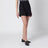 Black stretch cotton satin shorts