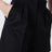 Black stretch cotton satin shorts