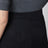 Black stretch cotton satin shorts