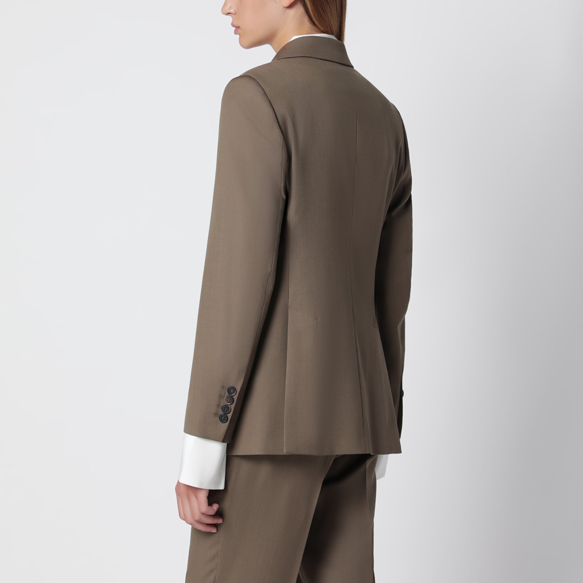 Veste croisée en laine couleur camel