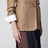 Blazer monopetto semiaderente in lino beige