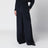 Pantalone morbido in seta blu marino