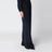 Navy blue silk relaxed trousers