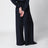 Navy blue silk relaxed trousers