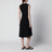 Robe midi évasée en viscose crêpe noire