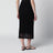 Long sheer net cotton skirt in black