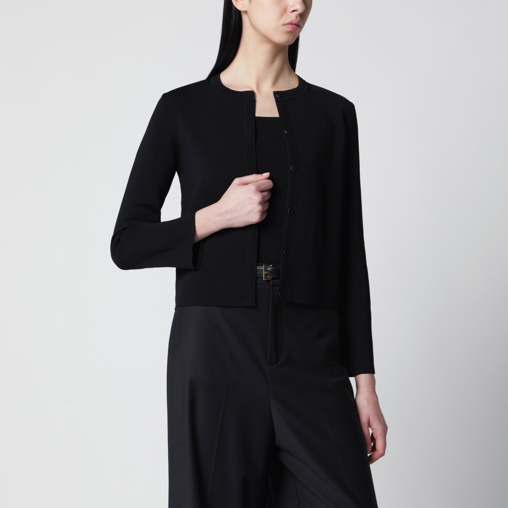 Cardigan noir en mélange de viscose