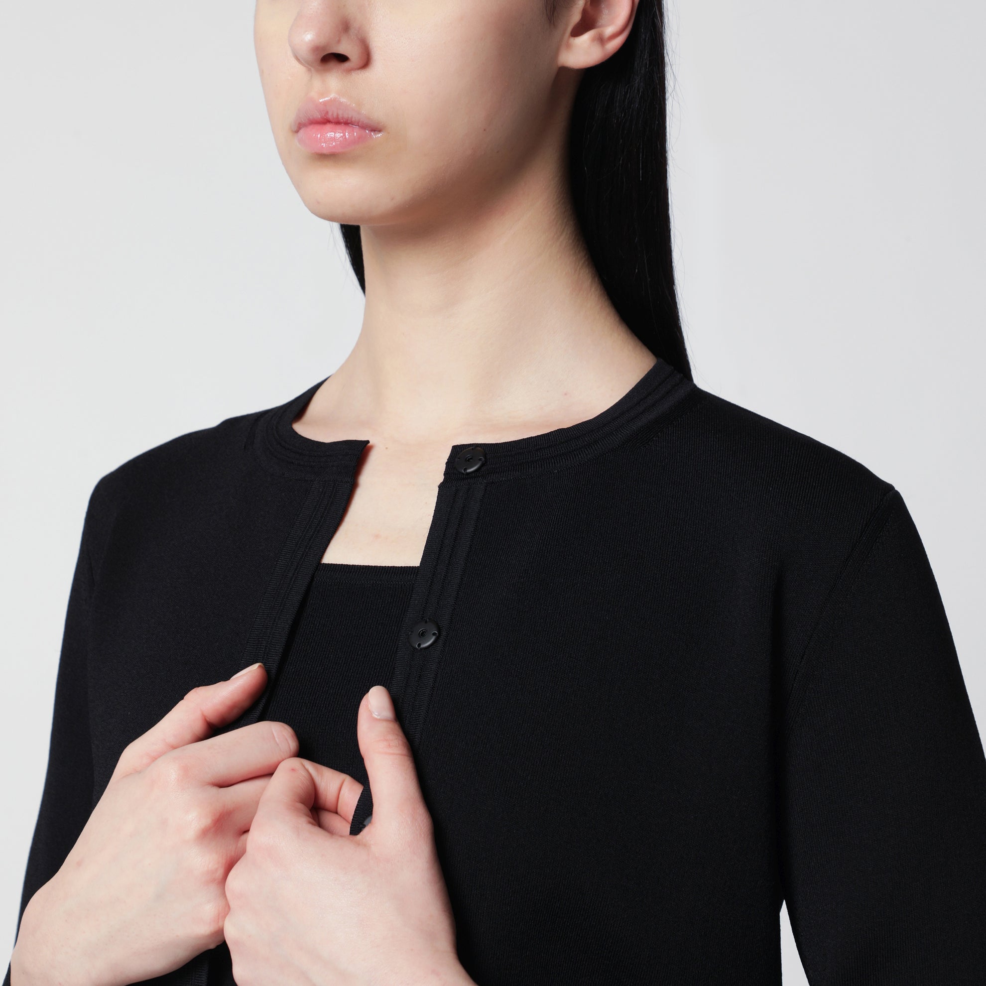 Cardigan noir en mélange de viscose