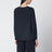 Midnight blue silk-blend blouse