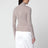 Pull col roulé beige chiné en laine vierge