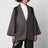 Grauer melierter Oversize-Blazer aus Wolle